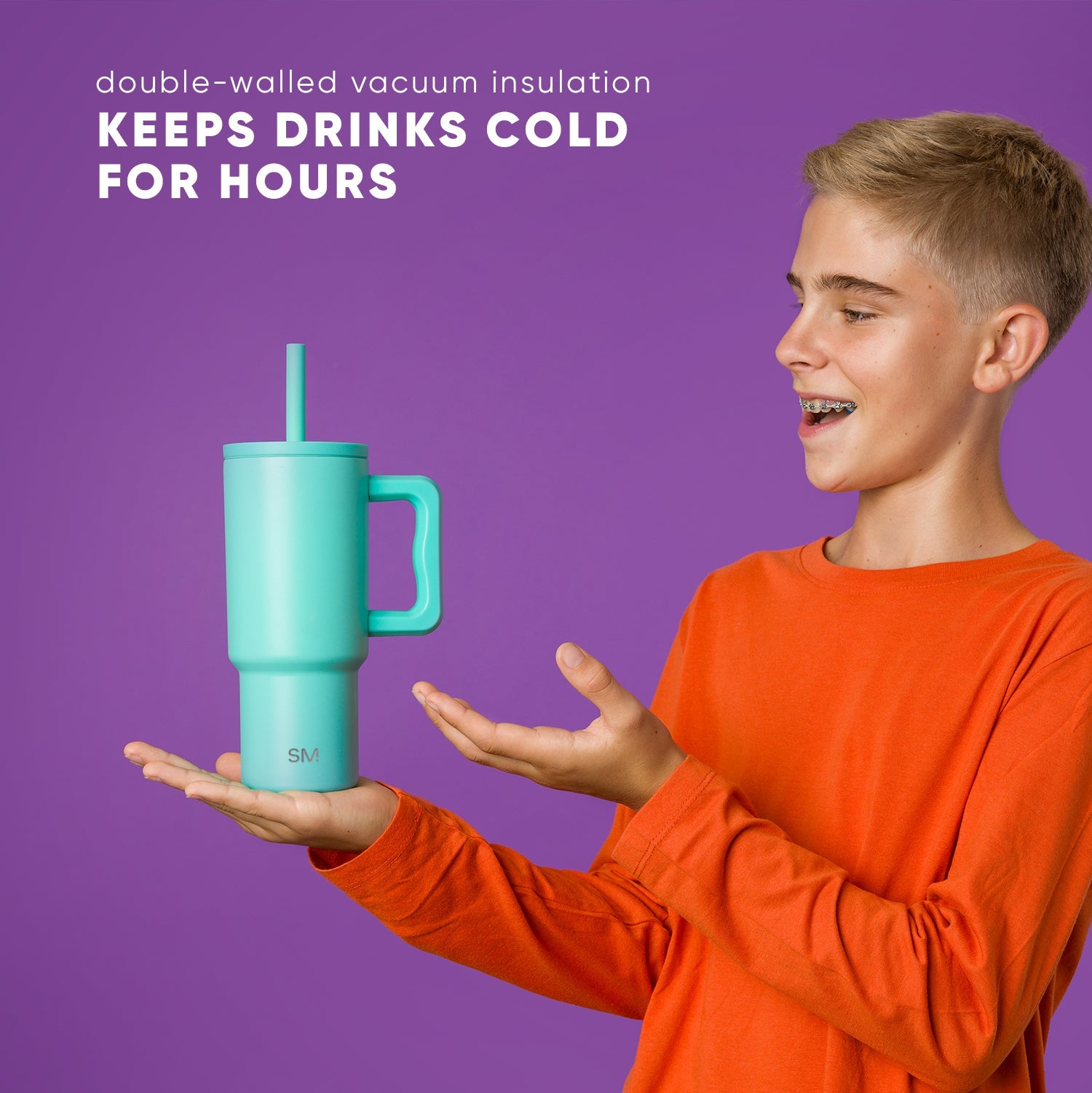 Trek Kids Tumbler with Silicone Straw Lid - Tropical Stitch