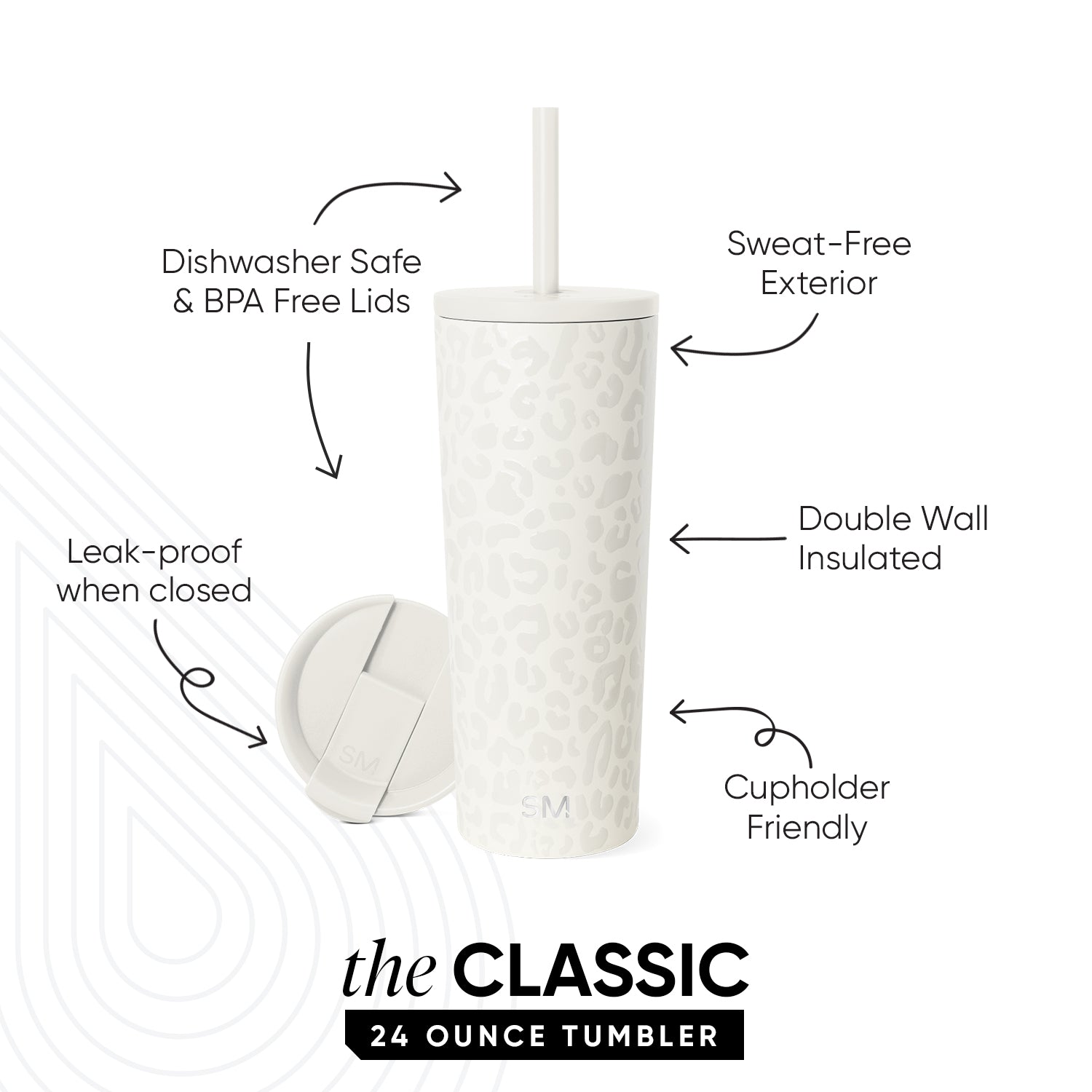 Classic Tumbler - Cream Leopard