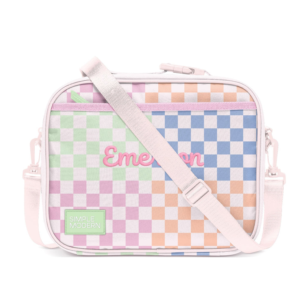 Hadley Lunch Bag with Shoulder Strap - Hopscotch Checkmate