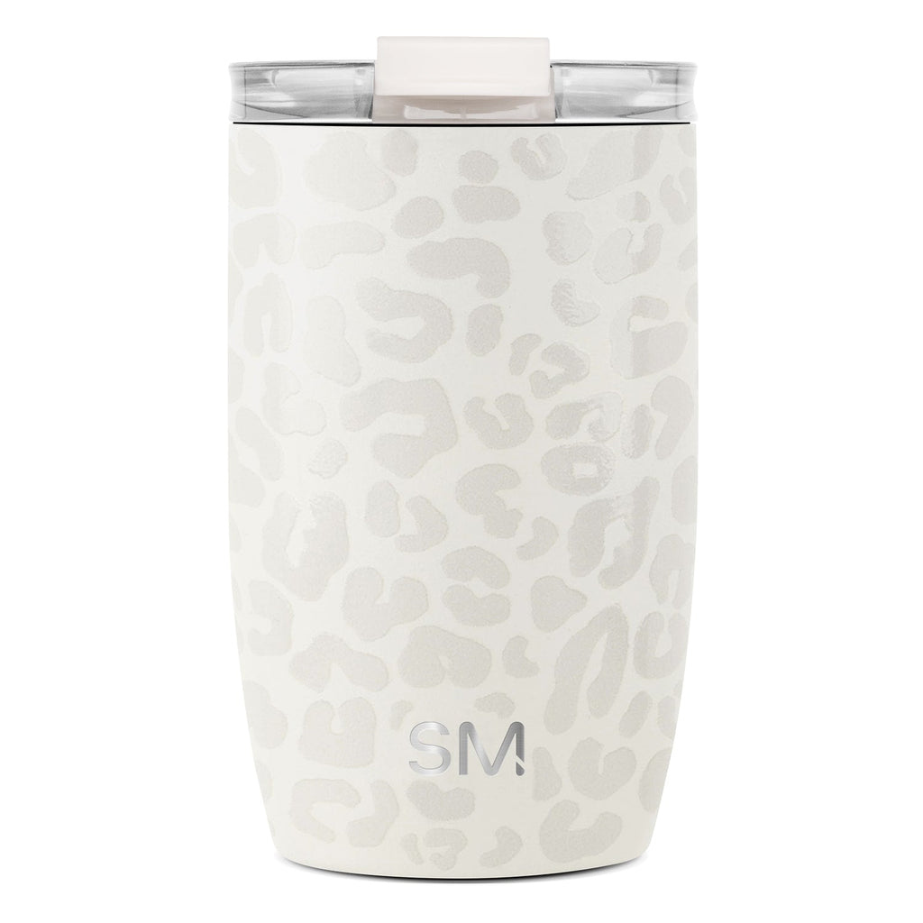 Voyager Tumbler with Clear Flip Lid \u0026 Straw - Cream Leopard