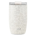 Voyager Tumbler with Clear Flip Lid \u0026 Straw - Cream Leopard