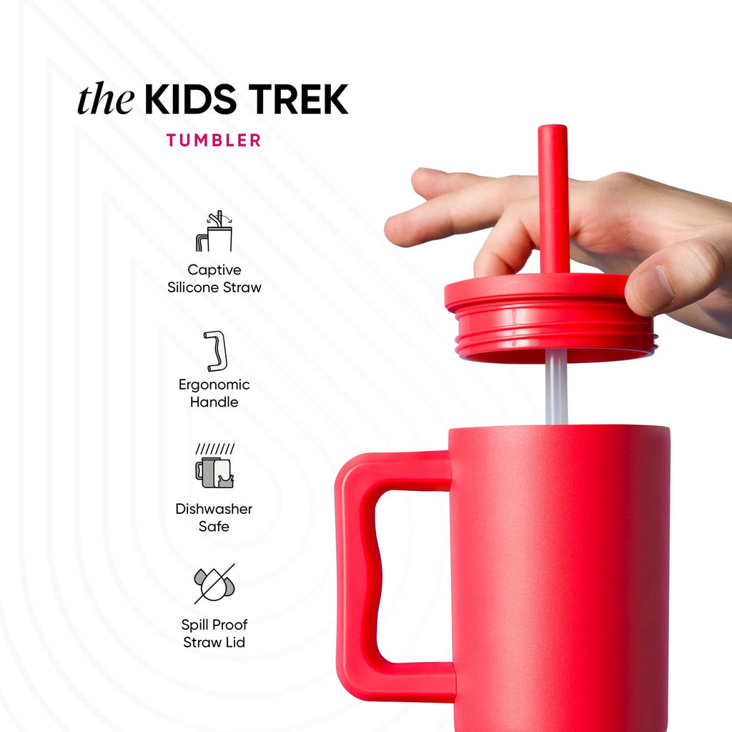 Trek Kids Tumbler with Silicone Straw Lid - Tropical Stitch