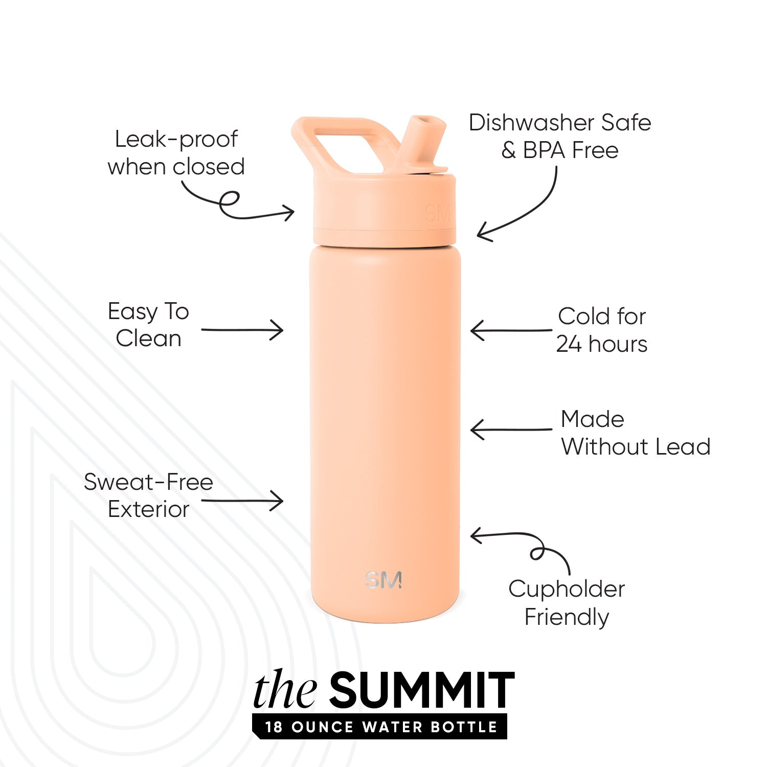 Summit Kids Water Bottle with Straw Lid - Bellini