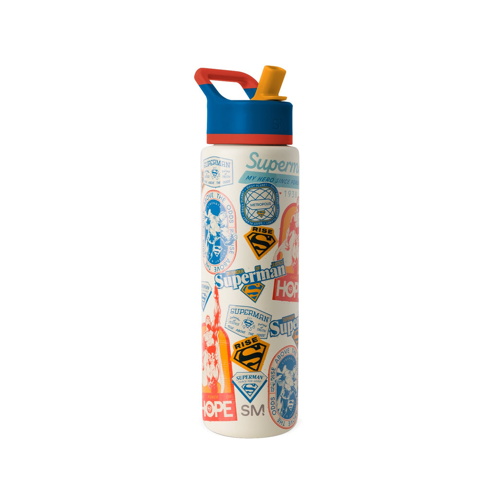 Summit Water Bottle with Straw Lid - Superman Up in the Sky