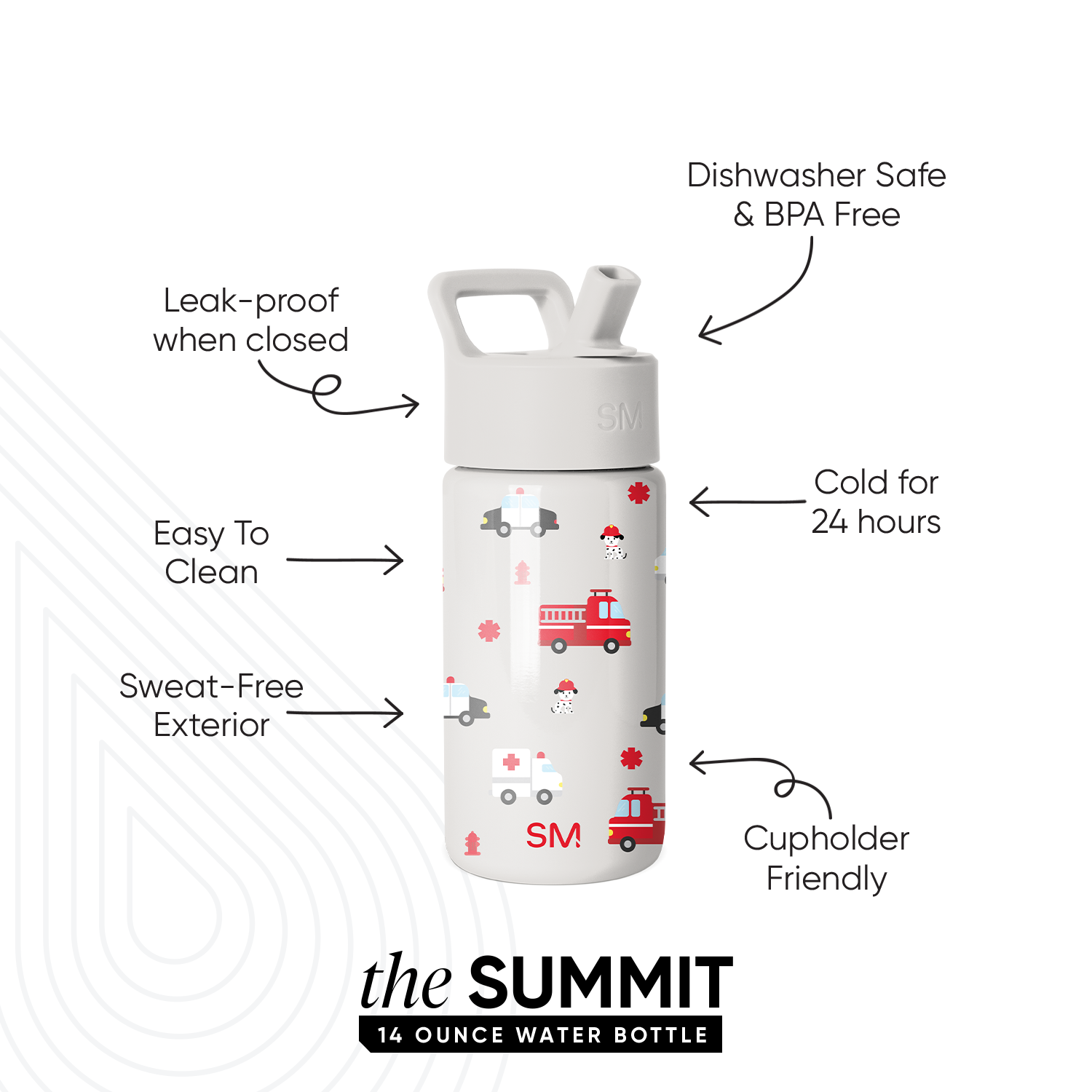 Summit Kids Water Bottle with Straw Lid - First Responders