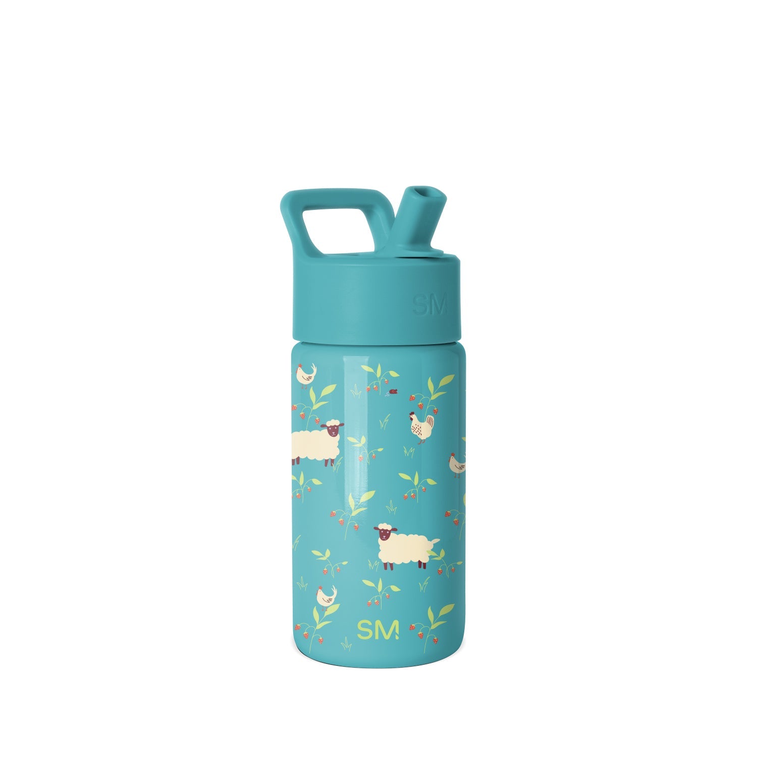 Summit Kids Water Bottle with Straw Lid - Sheeps \u0026 Strawberries
