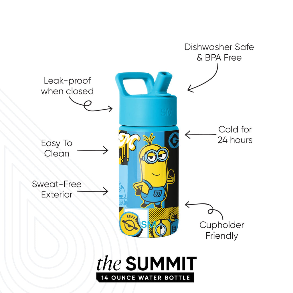 Summit Kids Water Bottle with Straw Lid - Minions Bello