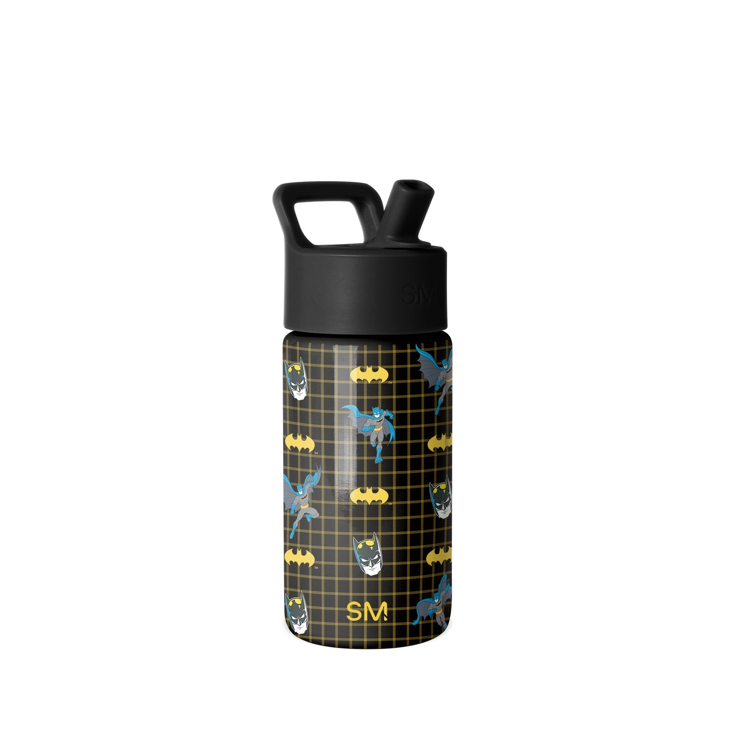 Summit Kids Water Bottle with Straw Lid - Batman Icons