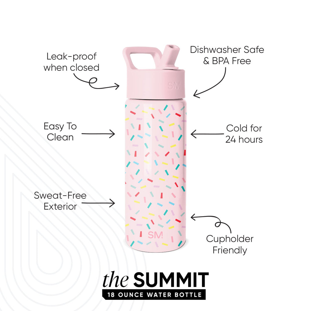 Summit Kids Water Bottle with Straw Lid - Confetti