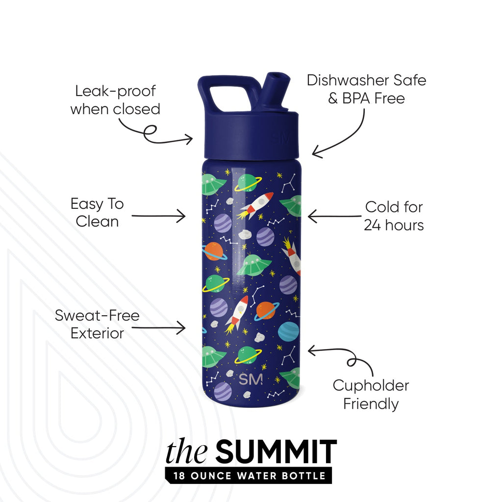 Summit Kids Water Bottle with Straw Lid - Outer Space