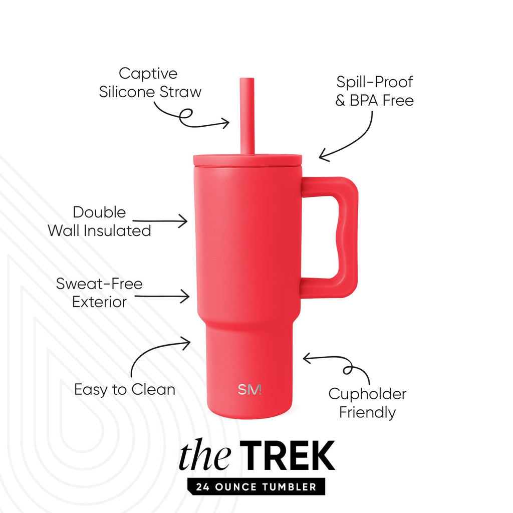 Trek Kids Tumbler with Silicone Straw Lid - Radiate Red
