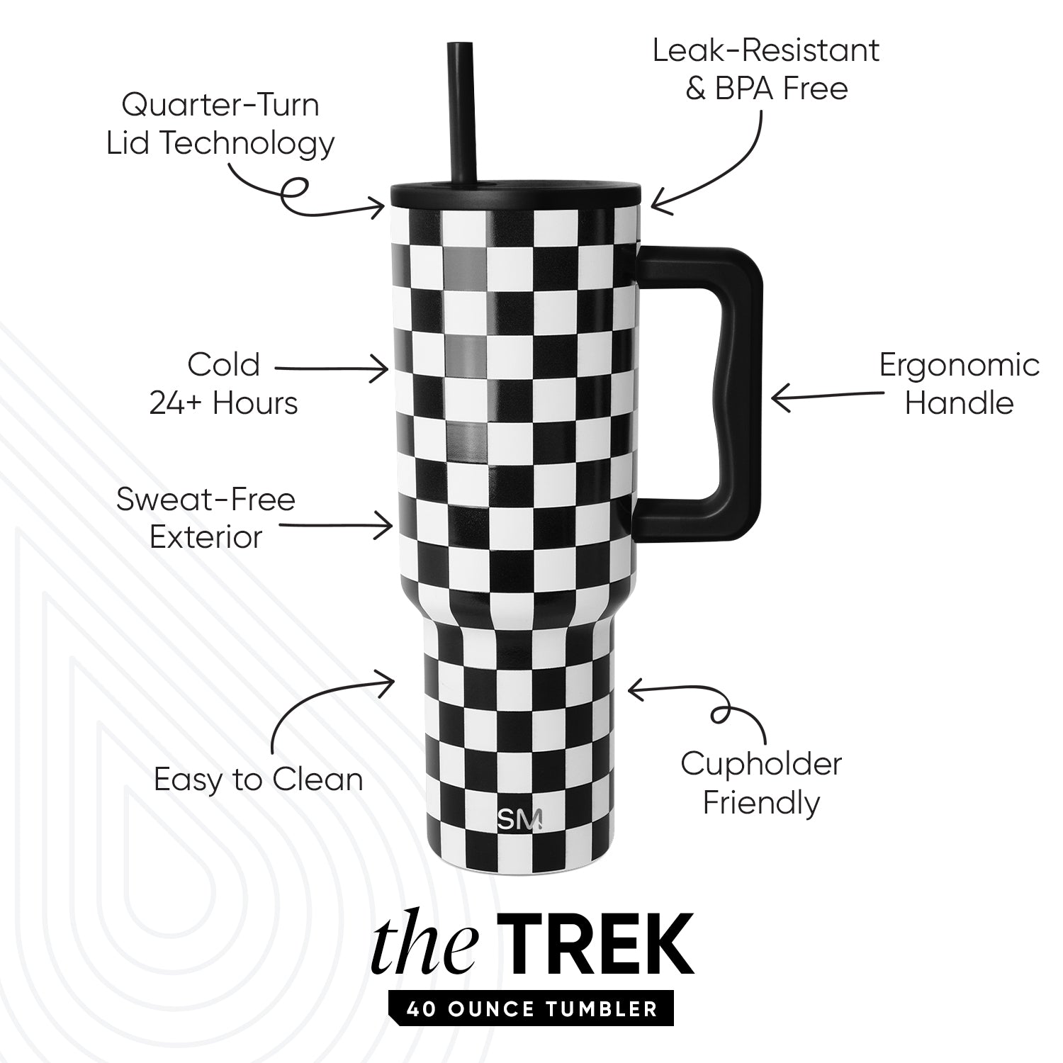 Trek Tumbler - Black and White Checkmate