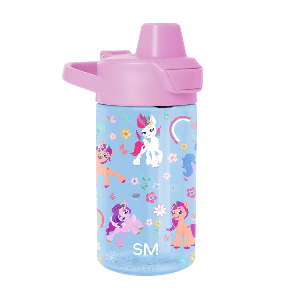 Summit Kids Plastic Water Bottle with Simple Flip Straw Lid - My Little Pony Garden of Rainbows