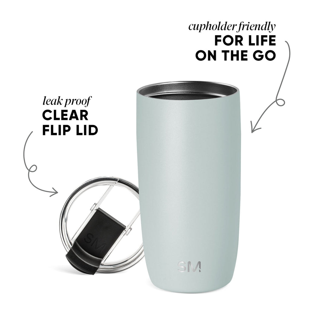 Voyager Tumbler with Clear Flip Lid \u0026 Straw - Sea Glass Sage