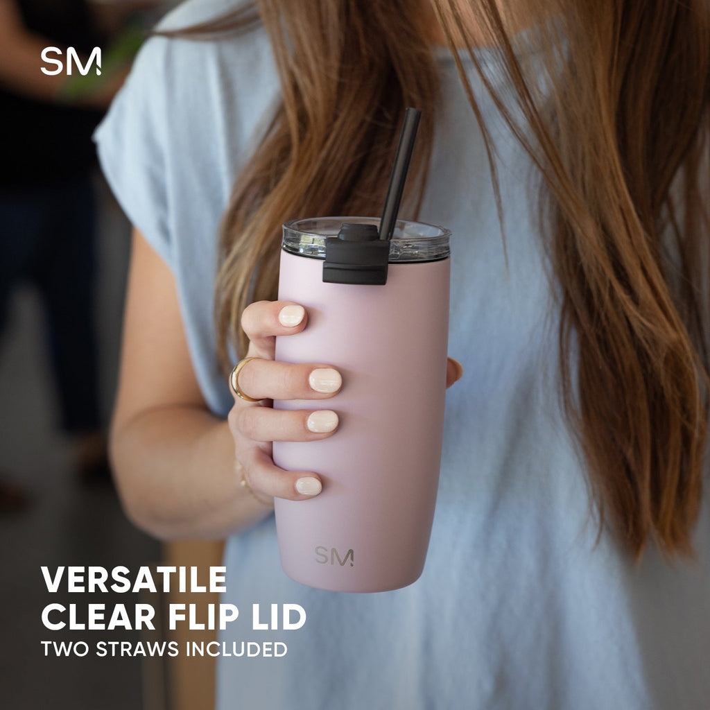 Voyager Tumbler with Clear Flip Lid \u0026 Straw - Sea Glass Sage